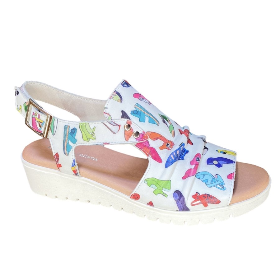 Sandals - Low To Flat SANDALS - low to flat | Madis Django & Juliette 08 Multi Print